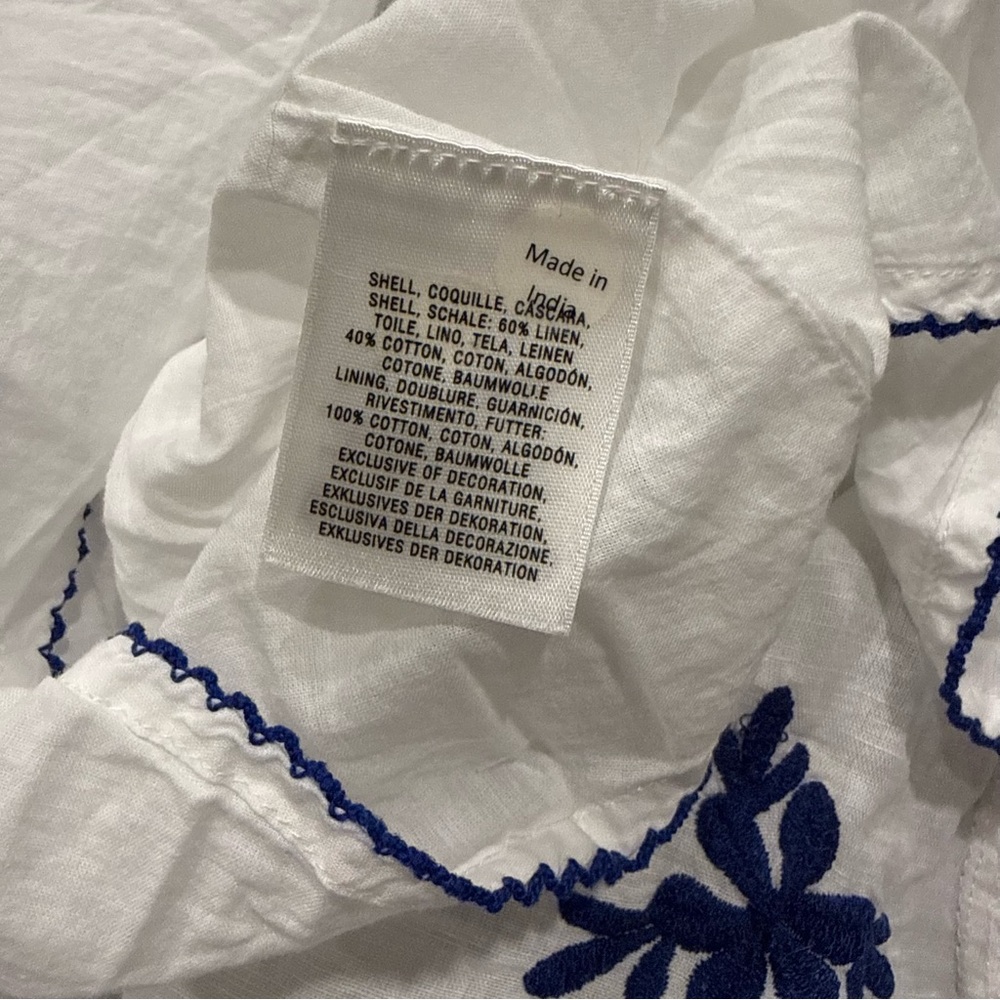 Anthropologie Moulinette Soeurs Embroidered Strapless Lidia linen dress size 2 - Picture 11 of 11